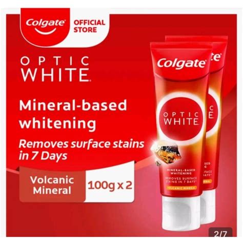 Colgate Optic White Whitening Toothpaste, Volcanic Minerals, 100g.
